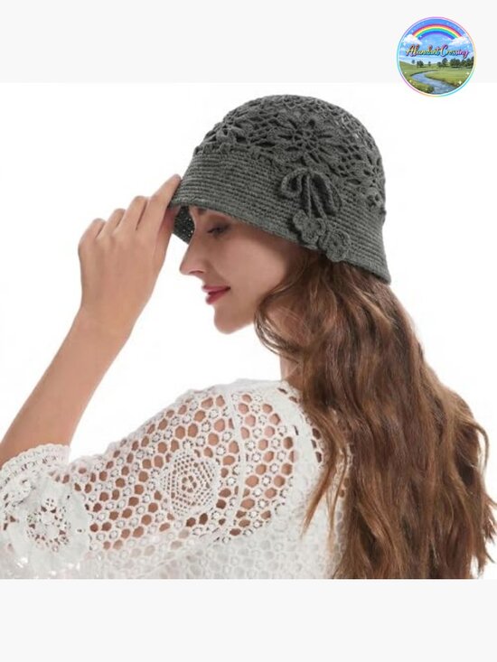 Handmade Crochet Knit Bucket Hat Floral Summer main image 5